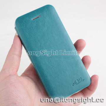 AYL pure color smoothly flip leather case for iphone 5/5S-green